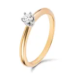 Pierścionek z dwukolorowego złota z diamentem Pierścionek z dwukolorowego złota z diamentem